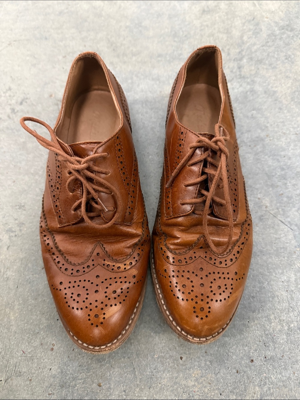 Madewell Brown Leather Wingtip Oxfords